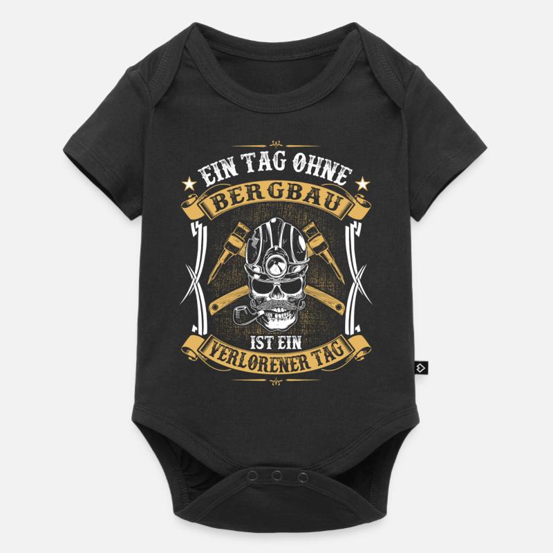 Ein Tag ohne Bergbau ist ein verlorener Tag - Baby Premium Kurzarmbody - Schwarz