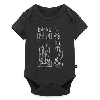 Rennwagen Geschenk - Baby Premium Kurzarmbody - Schwarz - Vorne