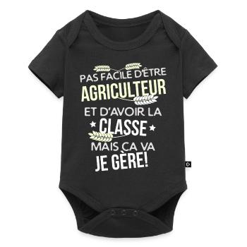 Agriculteur - je gère - Body à manches courtes Premium Bébé - noir - Devant