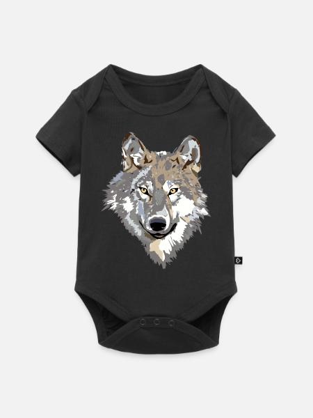 Wolf - Baby Premium short-sleeve bodysuit - black