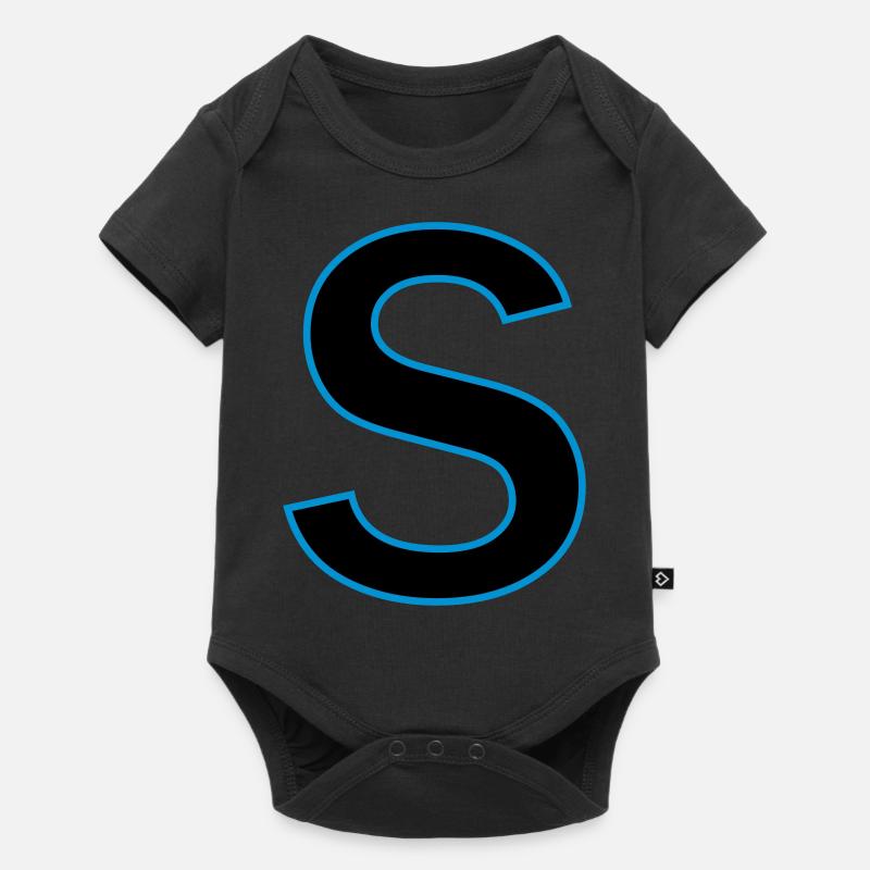 Buchstaben s Vektor - Baby Premium Kurzarmbody - Schwarz