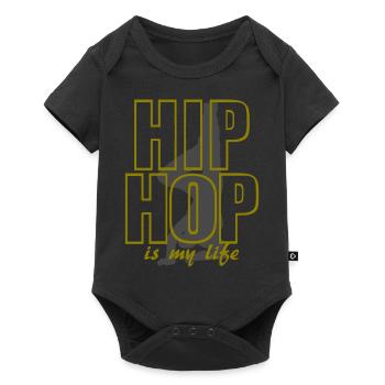 hip hop is my life - Body à manches courtes Premium Bébé - noir - Devant