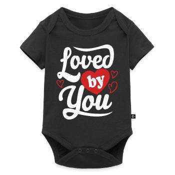 Loved By You Valentinstag Geschenk Liebe - Baby Premium short-sleeve bodysuit - black - Front