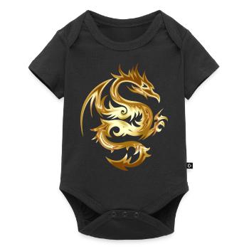 Golden Chinese Dragon Gift Idea - Baby Premium short-sleeve bodysuit - black - Front
