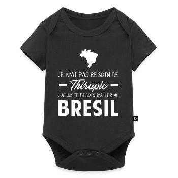 therapie bresil - Body à manches courtes Premium Bébé - noir - Devant