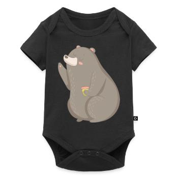 Bear Teddy Bear - Baby Premium short-sleeve bodysuit - black - Front