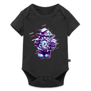 Nombre Gnome 80 Rétro Violet - Body à manches courtes Premium Bébé - noir - Devant