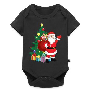 Noël Noël Père Noël Père Noël - Body à manches courtes Premium Bébé - noir - Devant