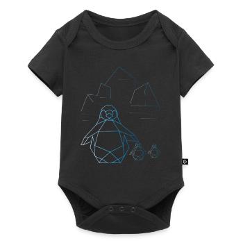 Origami penguin north pole ice crystal floe winter - Baby Premium short-sleeve bodysuit - black - Front
