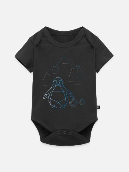 Origami pingouin pôle nord glace cristal floe hiver - Body à manches courtes Premium Bébé - noir