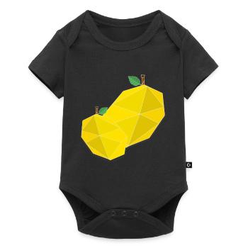 Origami Mango Frucht Obst basteln Saft Vitamin - Baby Premium Kurzarmbody - Schwarz - Vorne