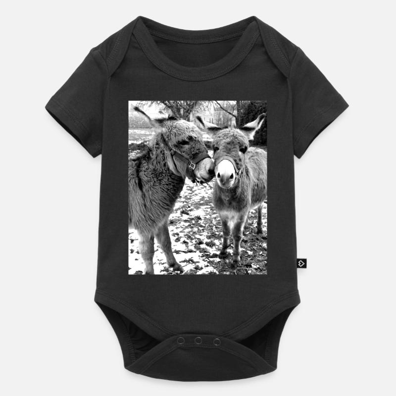 Zwei Esel - Baby Premium Kurzarmbody - Schwarz