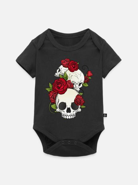 Skull Skull Skeleton Premium Best-seller Gothique - Body à manches courtes Premium Bébé - noir