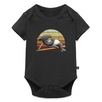 Chillender Tapir Liegestuhl Retro Sonne Geschenk - Baby Premium Kurzarmbody - Schwarz - Vorne