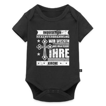 Atheist Kirche - Baby Premium Kurzarmbody - Schwarz - Vorne