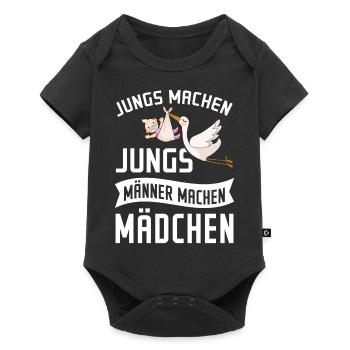 JUNGS MACHEN JUNGS MÄNNER MACHEN MÄDCHEN - Baby Premium Kurzarmbody - Schwarz - Vorne