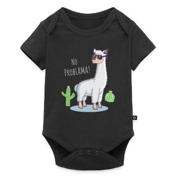 Funny Gift Lama No Problama Cactus Design - Baby Premium short-sleeve bodysuit - black - Front