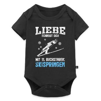 Skispringen Leidenschaft & Liebe - Baby Premium Kurzarmbody - Schwarz - Vorne