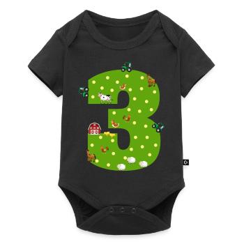 3rd birthday boy girl 3 years farmer Farmer - Baby Premium short-sleeve bodysuit - black - Front