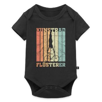 Kunstrad Sattelstand Radsport Geschenk - Baby Premium Kurzarmbody - Schwarz - Vorne