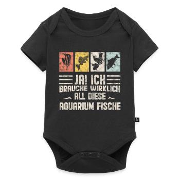Aquarium Fisch Aquarianer - Baby Premium Kurzarmbody - Schwarz - Vorne