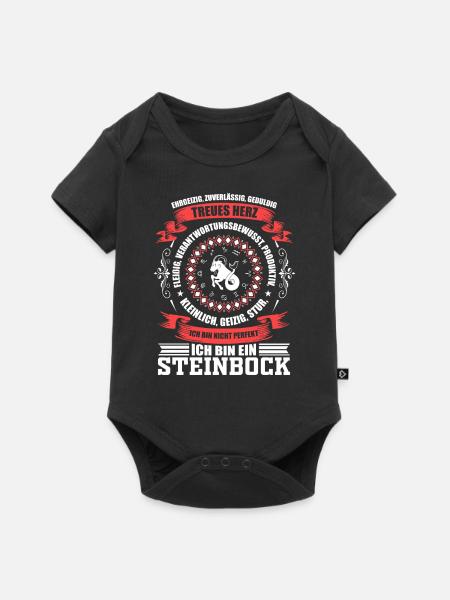 Sternzeichen Steinbock Sternbilder Geschenk - Baby Premium Kurzarmbody - Schwarz