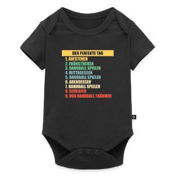 Handball EM Europameisterschaft Geschenk - Baby Premium Kurzarmbody - Schwarz - Vorne