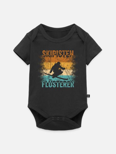 Skipisten Flüsterer Geschenk - Baby Premium Kurzarmbody - Schwarz