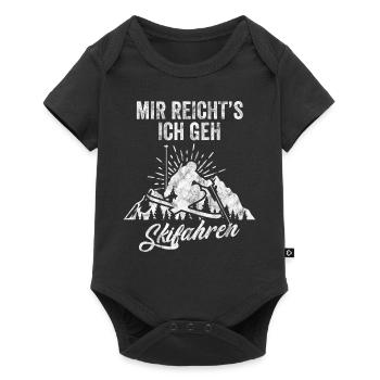 Skifahren Skifahrer Skigebiet & Berge - Baby Premium Kurzarmbody - Schwarz - Vorne