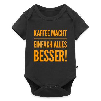 ich liebe Kaffee über alles - Baby Premium Kurzarmbody - Schwarz - Vorne