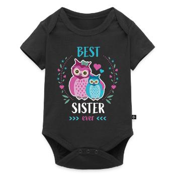 Meilleure soeur jamais Meilleure soeur Hiboux mignons - Body à manches courtes Premium Bébé - noir - Devant