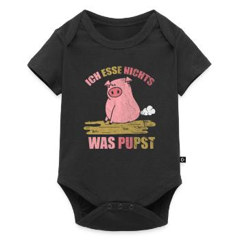 Vegan Veganer Tierschutz - Baby Premium Kurzarmbody - Schwarz - Vorne