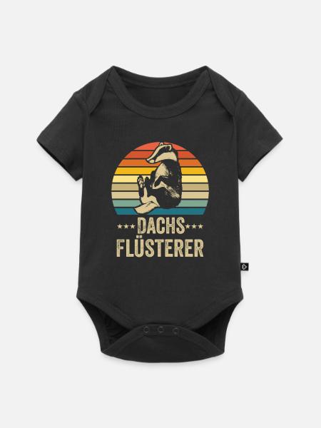Dachs Flüsterer Retro Geschenk - Baby Premium Kurzarmbody - Schwarz