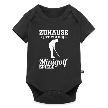 Zuhause ist wo ich Minigolf spiele - Baby Premium Kurzarmbody - Schwarz - Vorne