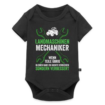 Landmaschinenmechaniker lustiges Sprüche Geschenk - Baby Premium Kurzarmbody - Schwarz - Vorne