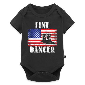 Linedance Line Dancer USA flag - Baby Premium short-sleeve bodysuit - black - Front