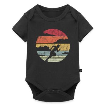Laufen Läufer Retro - Baby Premium Kurzarmbody - Schwarz - Vorne