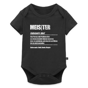 Lustiges Meister & Meistertitel Geschenk - Baby Premium Kurzarmbody - Schwarz - Vorne