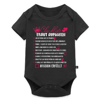 JGA Junggesellinnenabschied Abend Checkliste - Baby Premium Kurzarmbody - Schwarz - Vorne