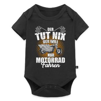 Motorrad lustiges Motorradfahrer Sprüche Geschenk - Baby Premium Kurzarmbody - Schwarz - Vorne