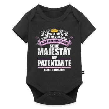 Patentante Geschenk - Baby Premium Kurzarmbody - Schwarz - Vorne