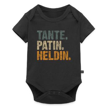 Tante Patin Heldin - Baby Premium Kurzarmbody - Schwarz - Vorne