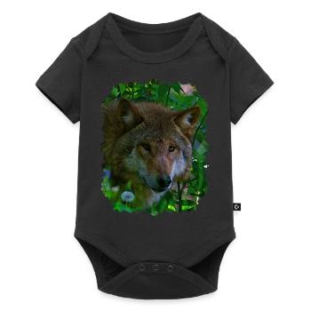 wolf - Baby Premium short-sleeve bodysuit - black - Front