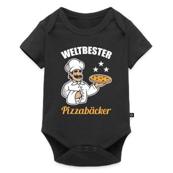 Weltbester Pizzabäcker - Baby Premium Kurzarmbody - Schwarz - Vorne