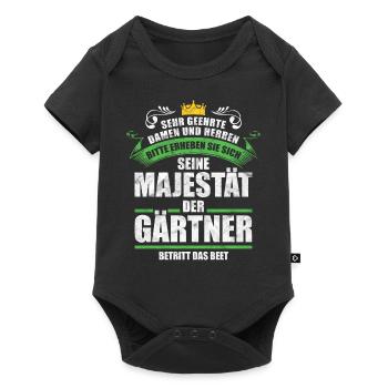 Gartenarbeit Gärtner Sprüche Geschenkidee - Baby Premium Kurzarmbody - Schwarz - Vorne