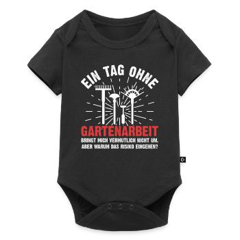 Lustiges Gartenarbeit Gärtner Sprüche Geschenk - Baby Premium Kurzarmbody - Schwarz - Vorne