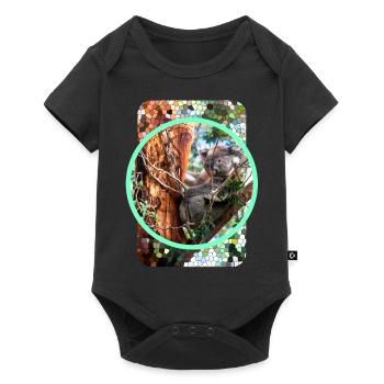 Australie: koala mignon avec un cadre graphique - Body à manches courtes Premium Bébé - noir - Devant