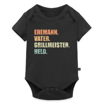 Vater Ehemann Grillmeister Männer Geschenk - Baby Premium Kurzarmbody - Schwarz - Vorne