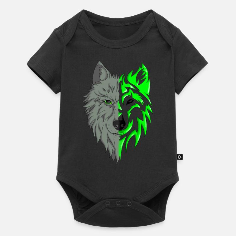 Logo Wolf - Baby Premium Kurzarmbody - Schwarz
