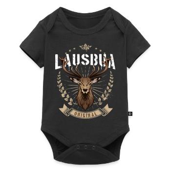 Lausbua Hirsch Bayrischer Tiroler Bua Dialekt Spaß - Baby Premium Kurzarmbody - Schwarz - Vorne